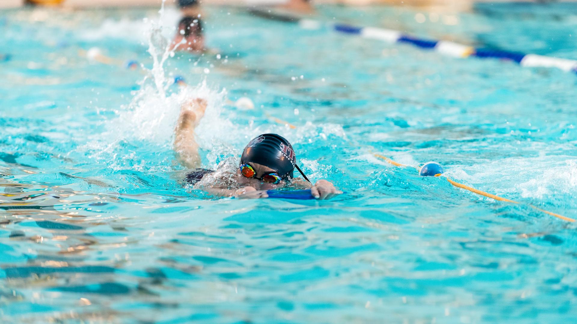 Person Lane Swimming at Maple Ridge Leisure Centre
