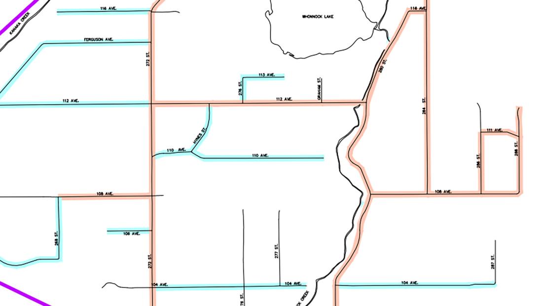A close up of part of the Route 1 map.