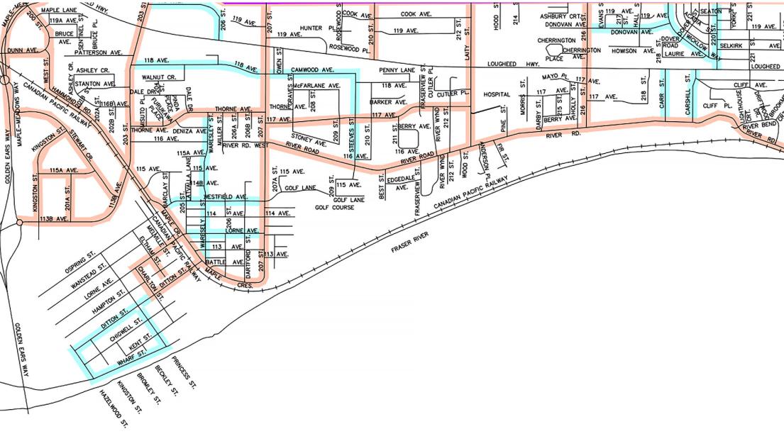 A close up of part of the Route 4 map.