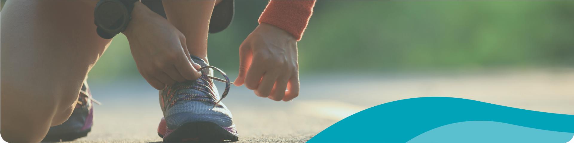 woman preparing for a run