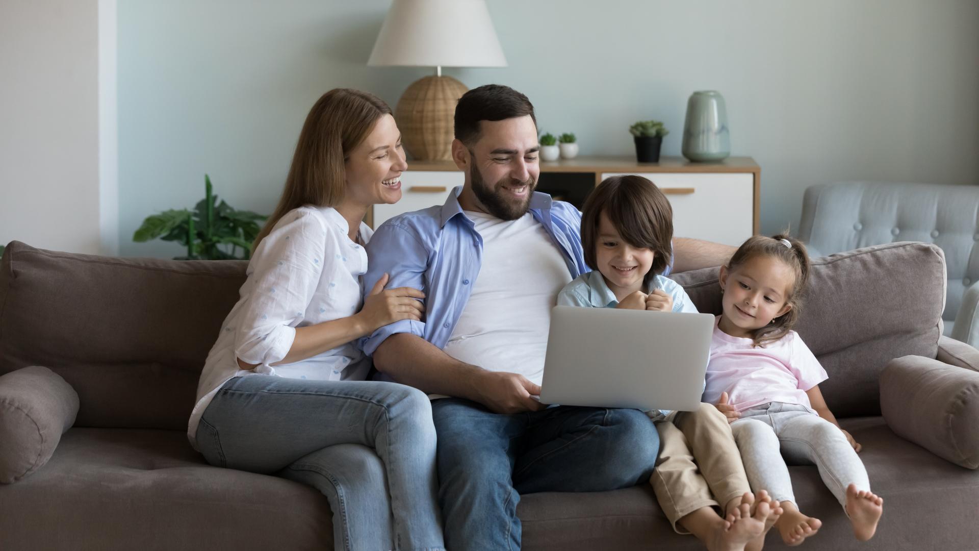 Family on the Computer Together