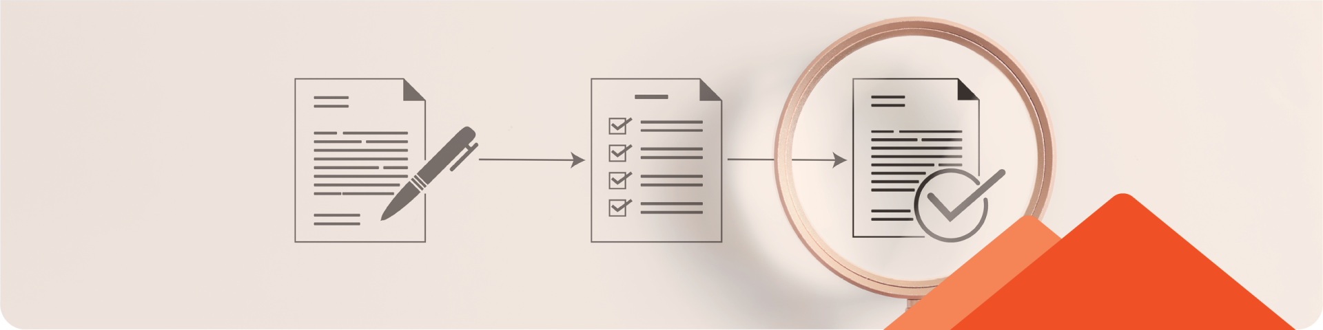 magnifying glass zooming on document icon 