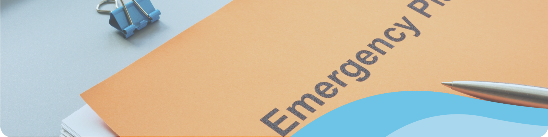 a folder with emergency plan