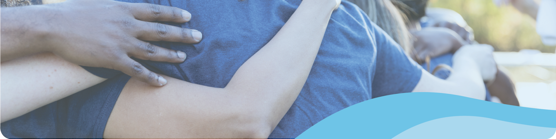 a group of people hugging