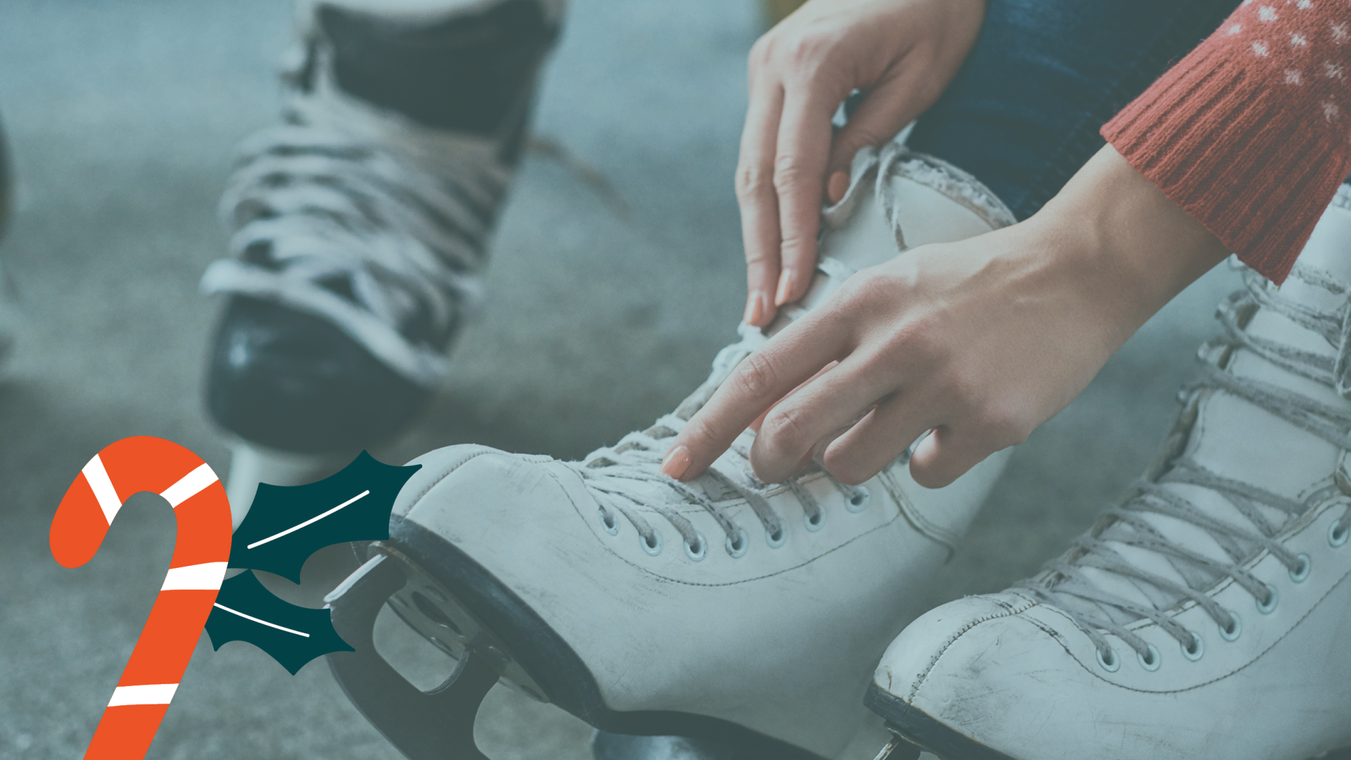 People Tying Up Ice Skates